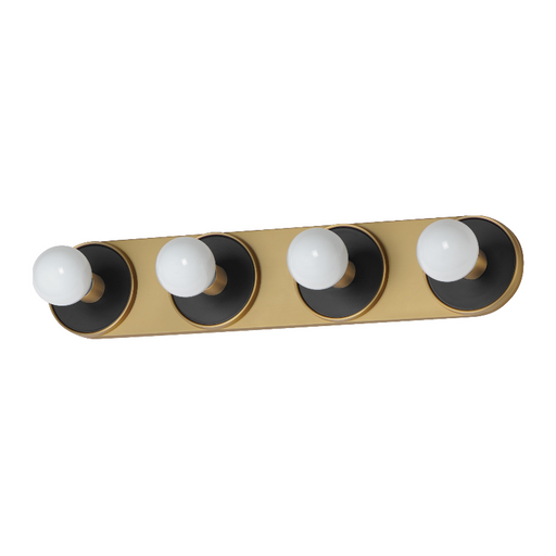 Maxim 26094 Hollywood 4-lt 27" LED Bath Vanity - Black/Natural Aged Brass