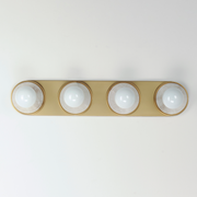 Maxim 26094 Hollywood 4-lt 27" Bath Vanity - White Alabaster/Natural Aged Brass