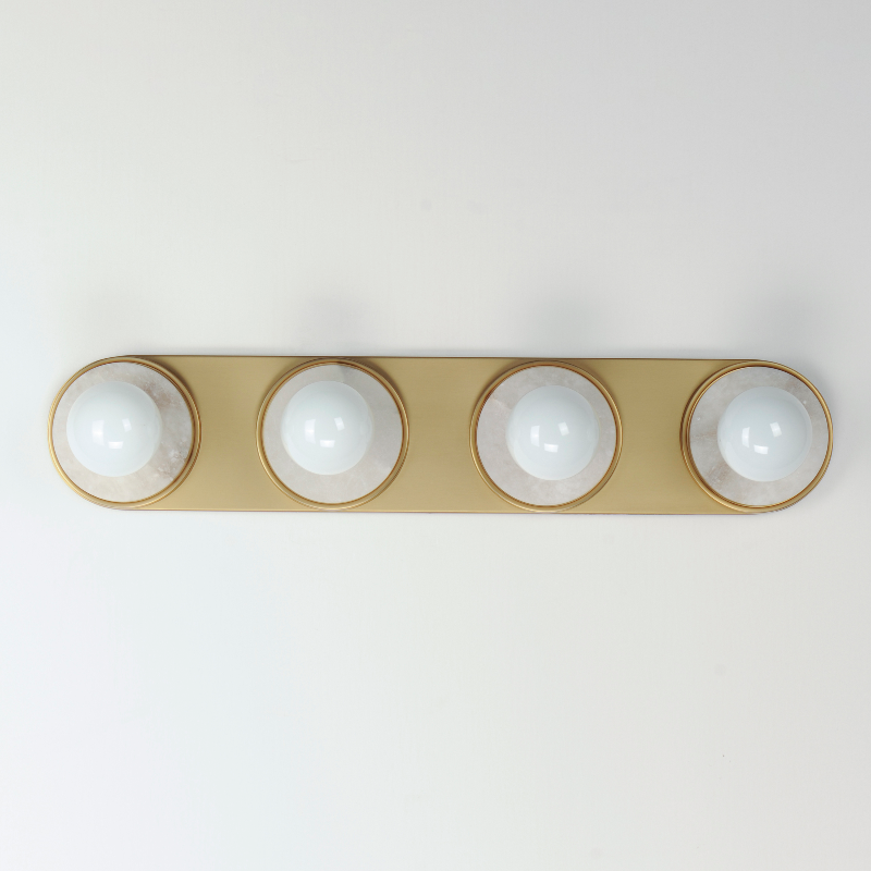 Maxim 26094 Hollywood 4-lt 27" Bath Vanity - White Alabaster/Natural Aged Brass