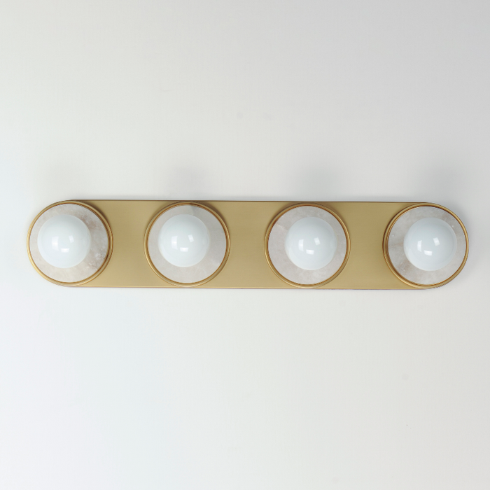 Maxim 26094 Hollywood 4-lt 27" Bath Vanity - White Alabaster/Natural Aged Brass