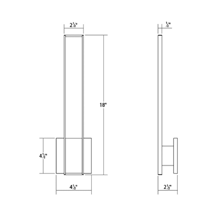 Sonneman 2680 Planes 18" Tall LED Wall Sconce