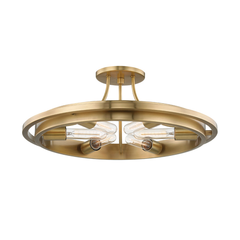 Hudson Valley 2721 Chambers 6-lt 21" Semi Flush Mount-Aged Brass