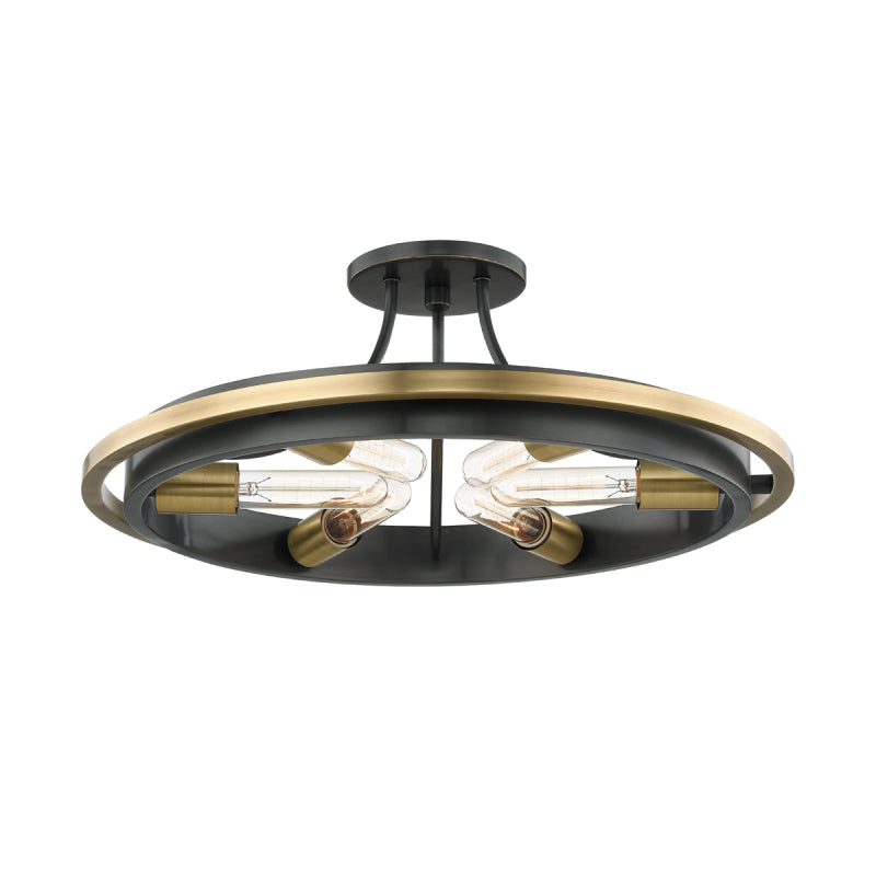 Hudson Valley 2721 Chambers 6-lt 21" Semi Flush Mount-Aged Brass/Old Bronze