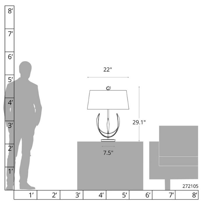 Hubbardton Forge 272105 Dahlia 1-lt 29" Tall Table Lamp