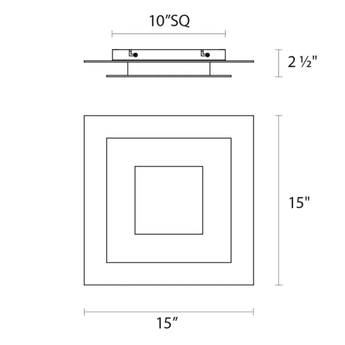 Sonneman 2727 Offset 15" LED Square Surface Mount