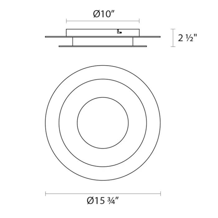 Sonneman 2729 Offset 16" LED Round Surface Mount