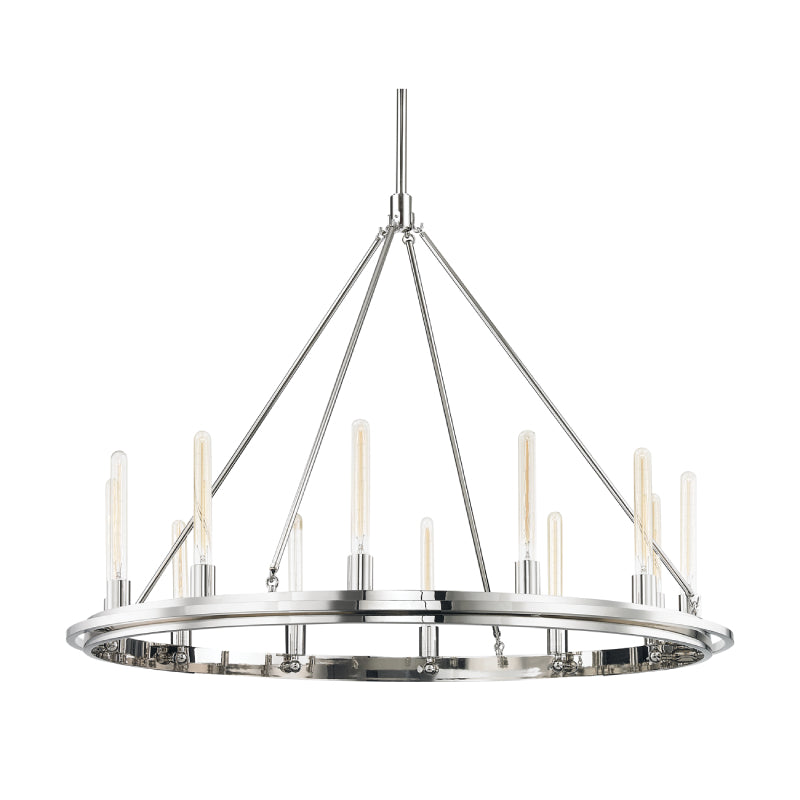 Hudson Valley 2745 Chambers 12-lt 45" Chandelier-Polished Nickel