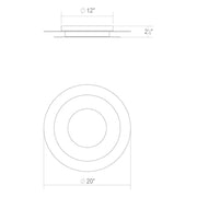 Sonneman 2757.98-35 Offset 20" LED Round Surface Mount