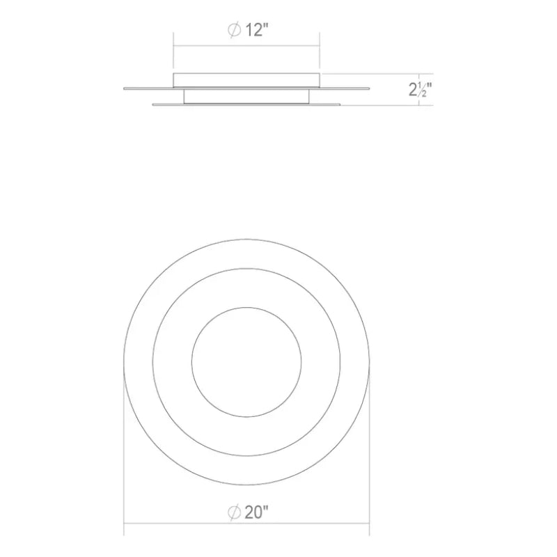 Sonneman 2757.98-35 Offset 20" LED Round Surface Mount
