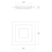 Sonneman 2759 Offset 20" LED Square Surface Mount