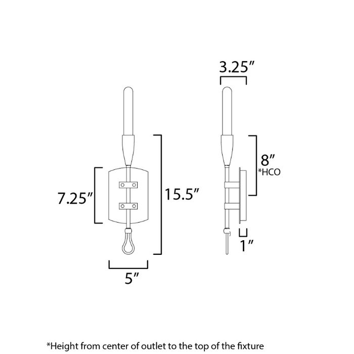 Maxim 27710 Pioneer 1-lt 16" Tall Wall Sconce