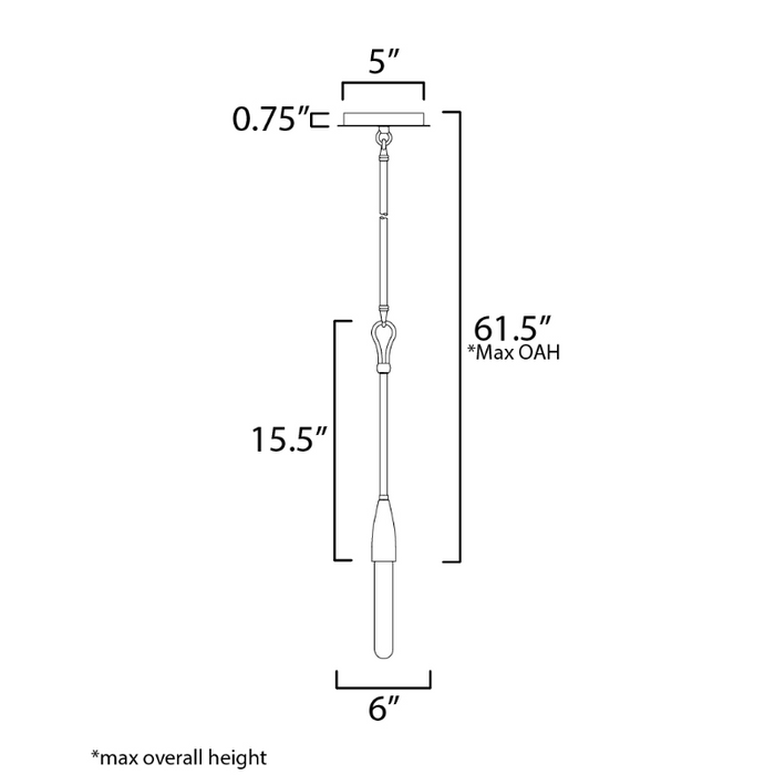 Maxim 27711 Pioneer 1-lt 6" Pendant