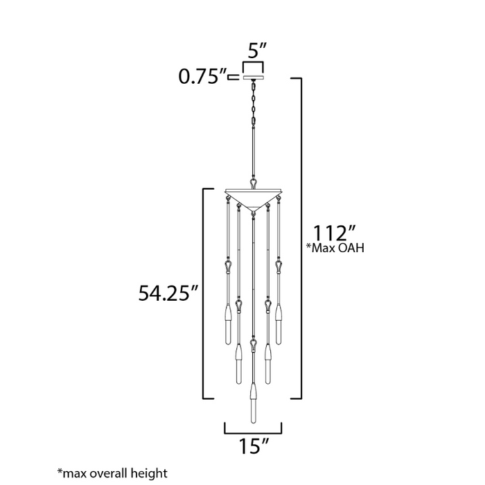 Maxim 27719 Pioneer 13-lt 15" LED Pendant