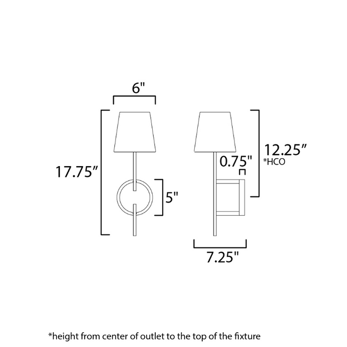 Maxim 27721 Paoli 1-lt 18" Tall Wall Sconce