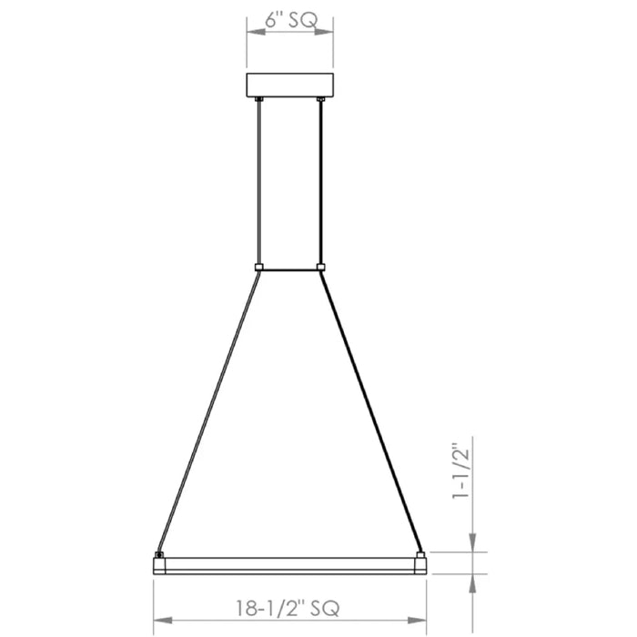 Sonneman 2786 Stix Square 19" LED Pendant