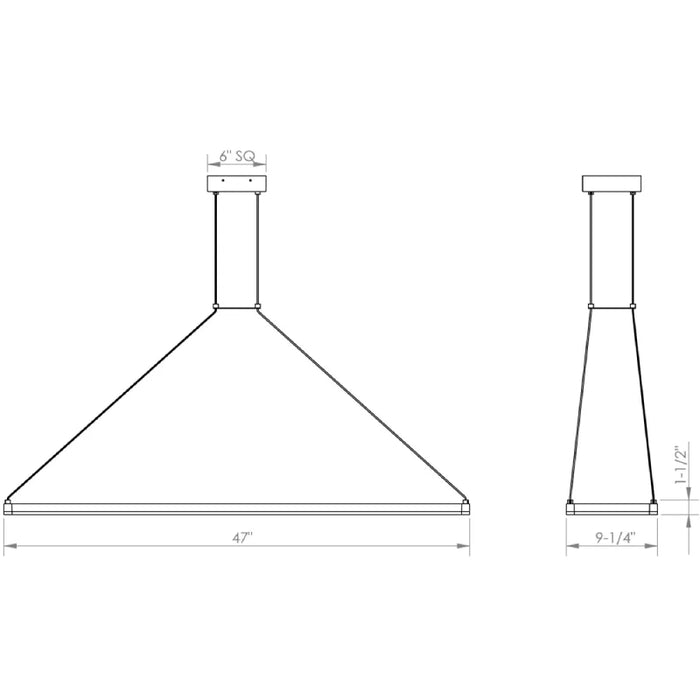 Sonneman 2789 Stix Rectangle 47" LED Linear Pendant