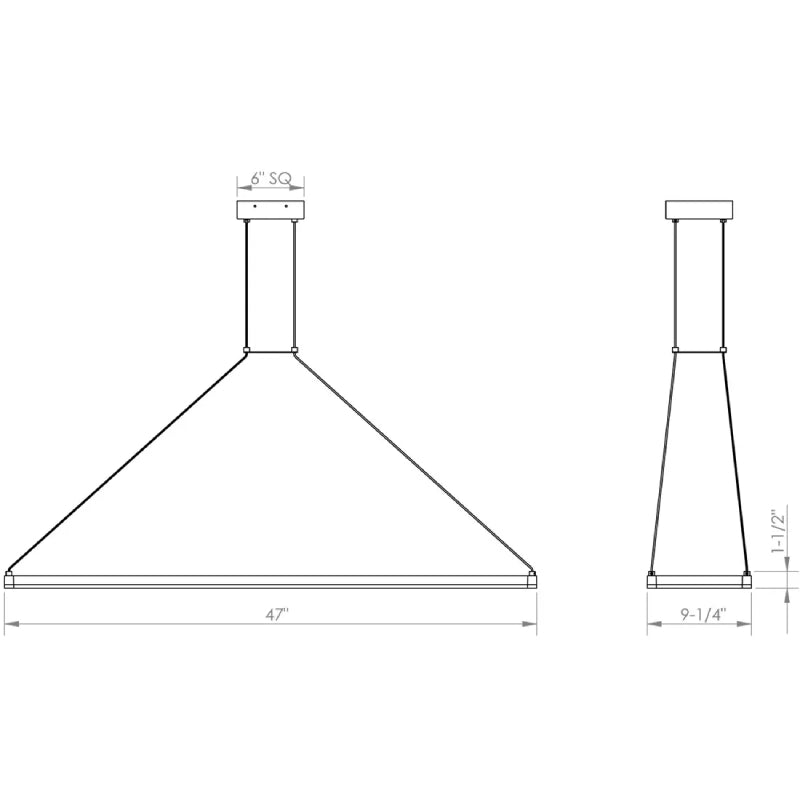 Sonneman 2789 Stix Rectangle 47" LED Linear Pendant