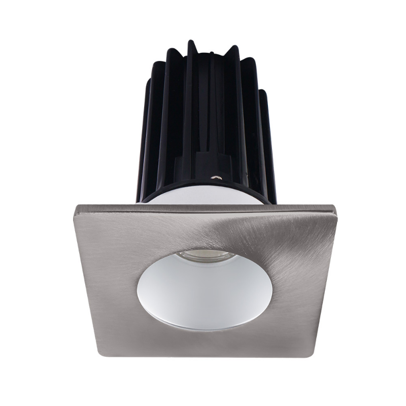 Lotus LED-2-S15W Designer 2" 15W LED Square Recessed Downlight, Dim to Warm - Alzak/Brushed Nickel