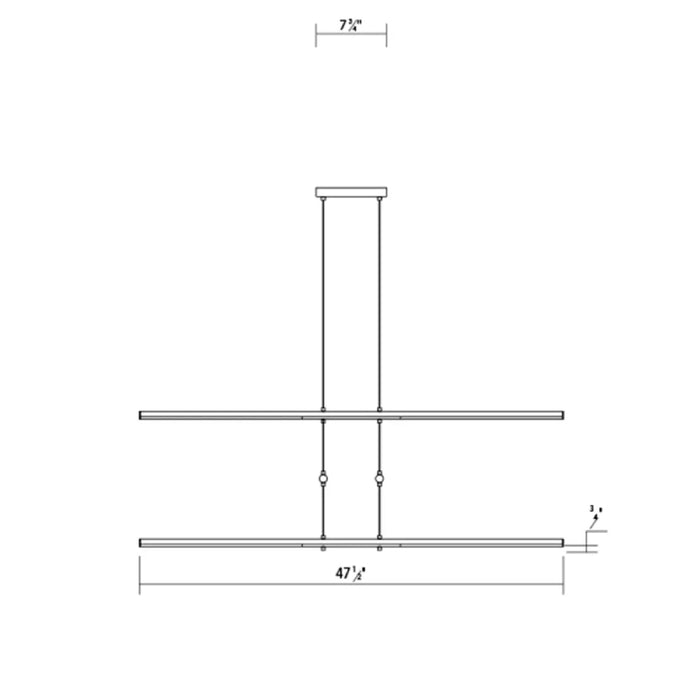 Sonneman 2803 Tik-Tak Stack 12-lt 48" 3-Tier LED Chandelier