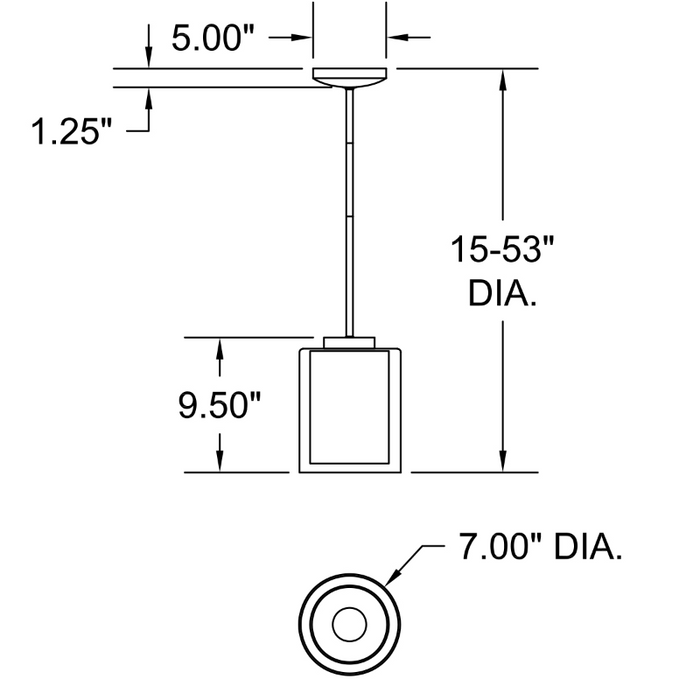 Access 28109 Seville 1-lt 7" Pendant