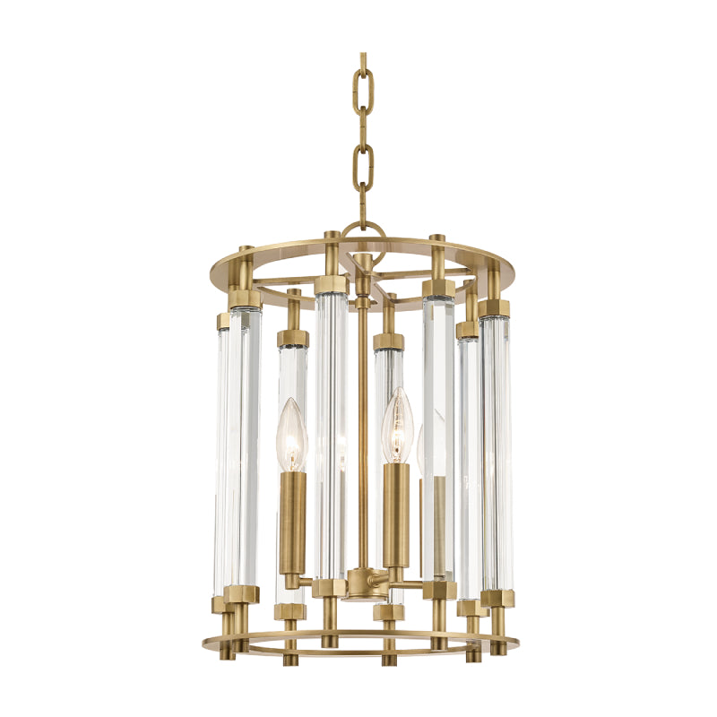 Hudson Valley 2812 Haddon 4-lt 12" Pendant-Aged Brass
