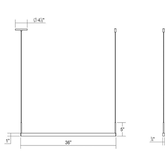 Sonneman 2816 Thin-Line 36" One-Sided LED Pendant