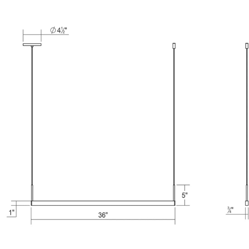 Sonneman 2816 Thin-Line 36" One-Sided LED Pendant