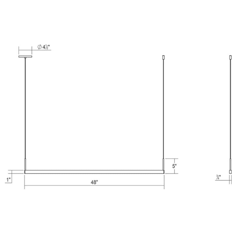 Sonneman 2816 Thin-Line 48" One-Sided LED Pendant