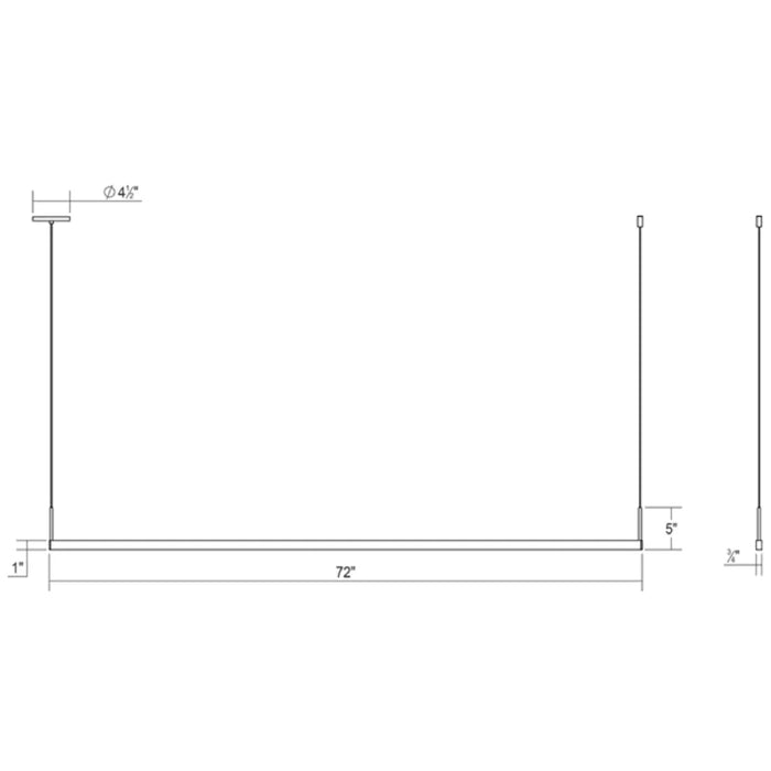 Sonneman 2816 Thin-Line 72" One-Sided LED Pendant