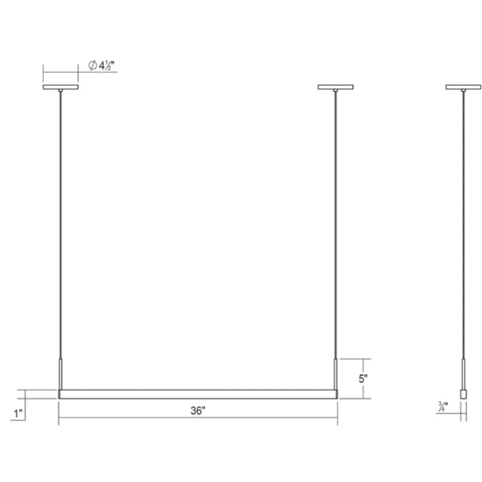 Sonneman 2818 Thin-Line 36" Two-Sided LED Pendant