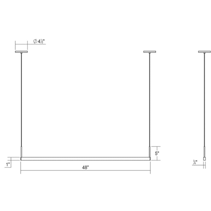 Sonneman 2818 Thin-Line 48" Two-Sided LED Pendant