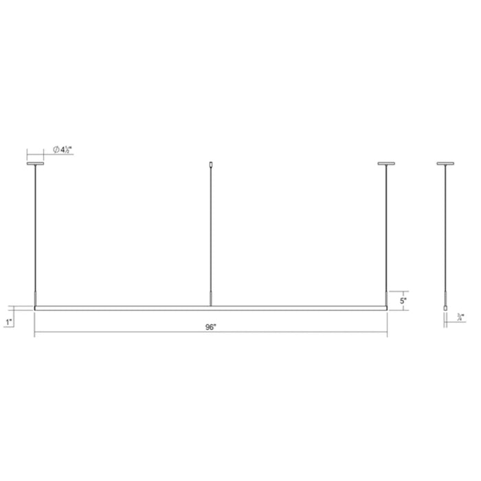 Sonneman 2818 Thin-Line 96" Two-Sided LED Pendant