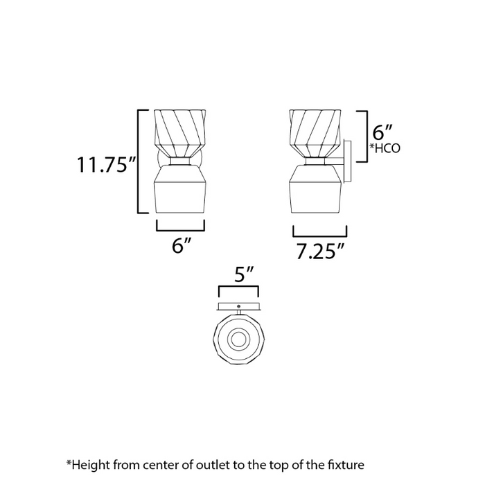 Maxim 28271 Akimbo 2-lt 12" Tall LED Wall Sconce
