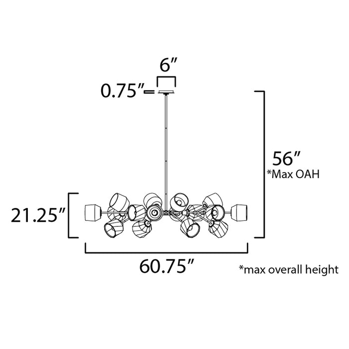 Maxim 28279 Akimbo 16-lt 61" Pendant