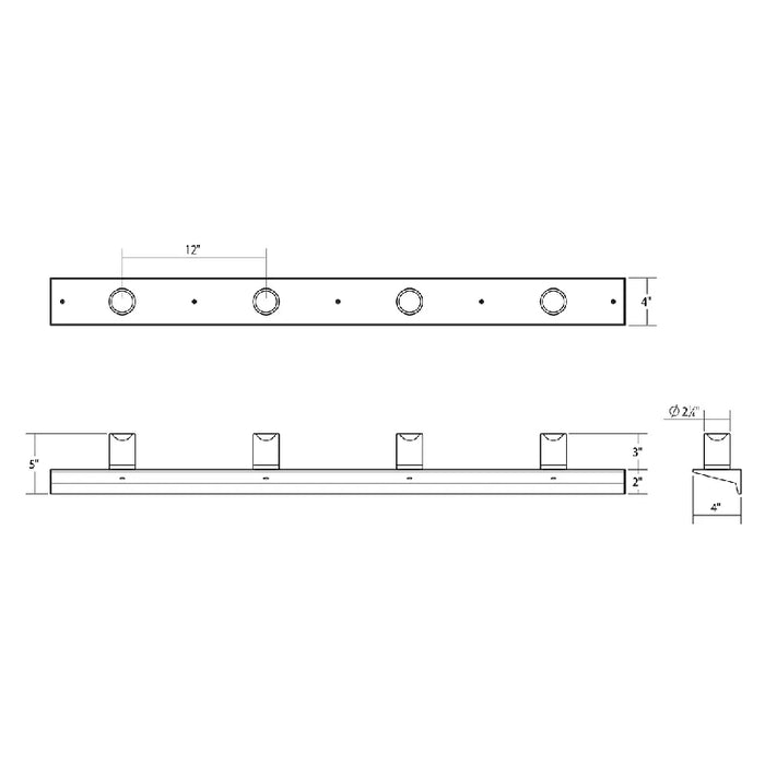 Sonneman 2853-SW Votives 8-lt 48" LED Wall Bar with Clear Etched Glass