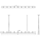 Sonneman 2859-SW Votives 18-lt 72" LED Bar Pendant with Clear Etched Glass