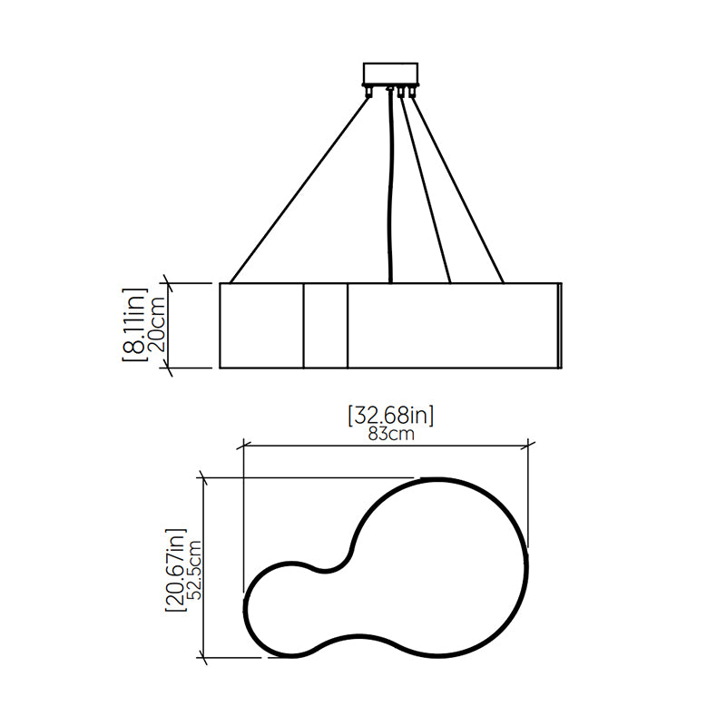 Accord 285LED Organic 1-lt 33" LED Pendant