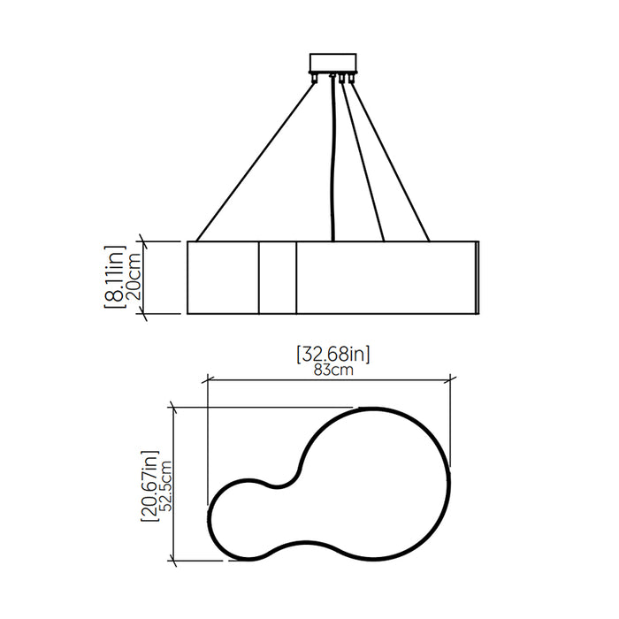 Accord 285LED Organic 1-lt 33" LED Pendant