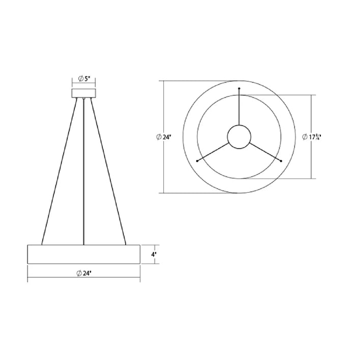 Sonneman 2864 Tromme 24" Short LED Pendant