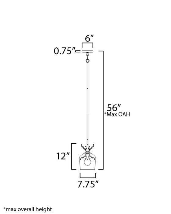 Maxim 2871 Paloma 1-lt 8" Pendant