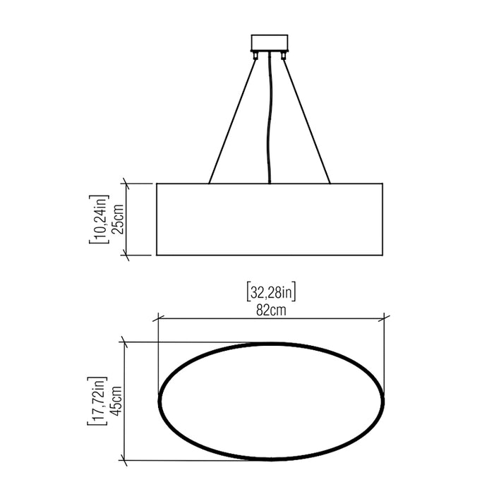 Accord 287LED Oval 1-lt 32" LED Pendant