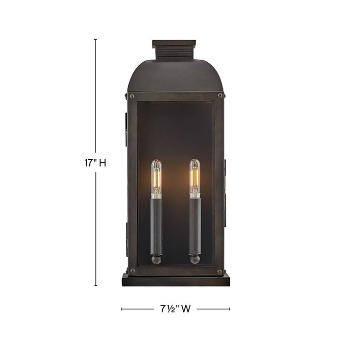 Hinkley 28834 Tiverton 2-lt 17" Tall LED Outdoor Wall Mount Lantern