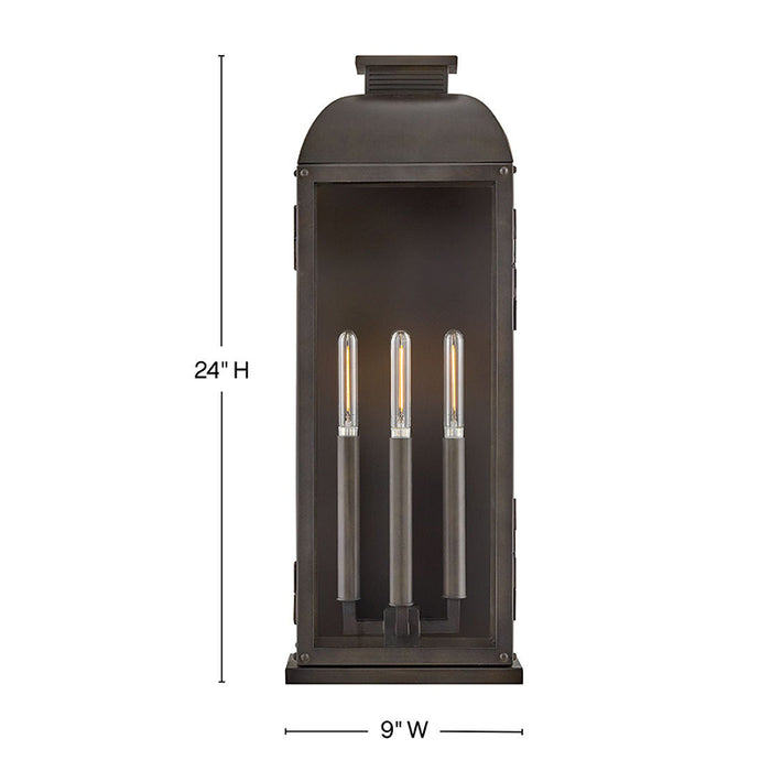 Hinkley 28835 Tiverton 3-lt 24" Tall LED Outdoor Wall Mount Lantern