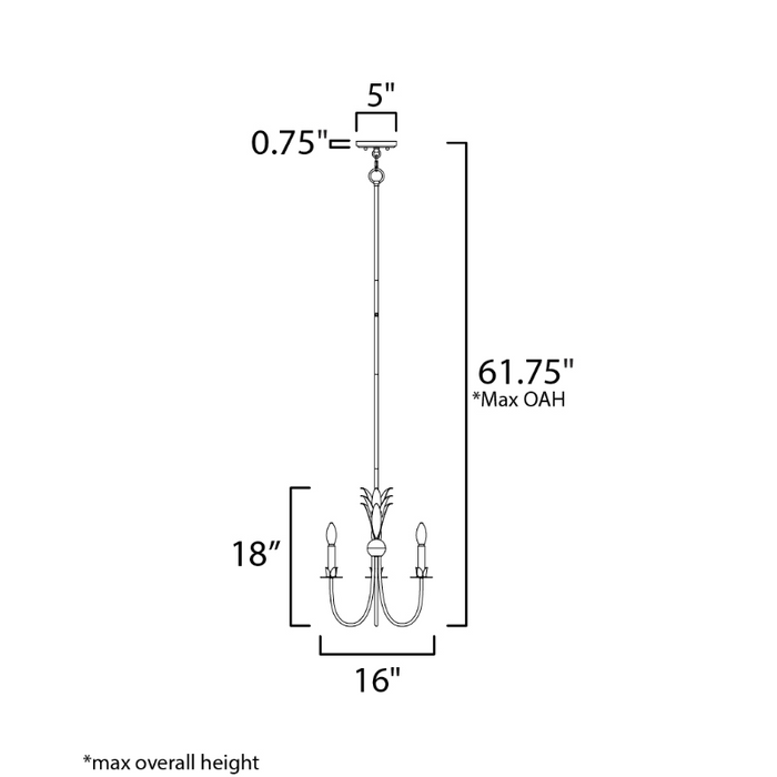 Maxim 2883 Paloma 3-lt 16" Chandelier