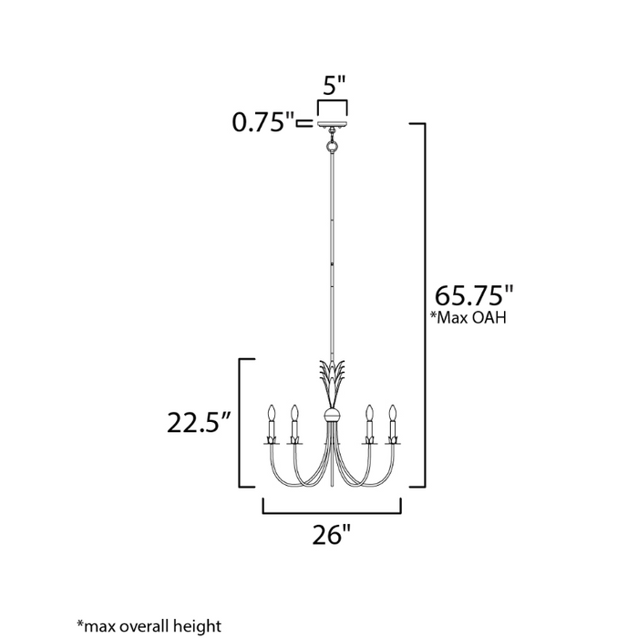 Maxim 2885 Paloma 5-lt 26" Chandelier