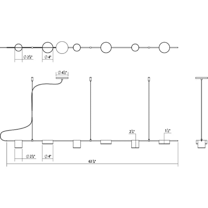 Sonneman 2886 Counterpoint 6-lt 64" LED Linear Pendant