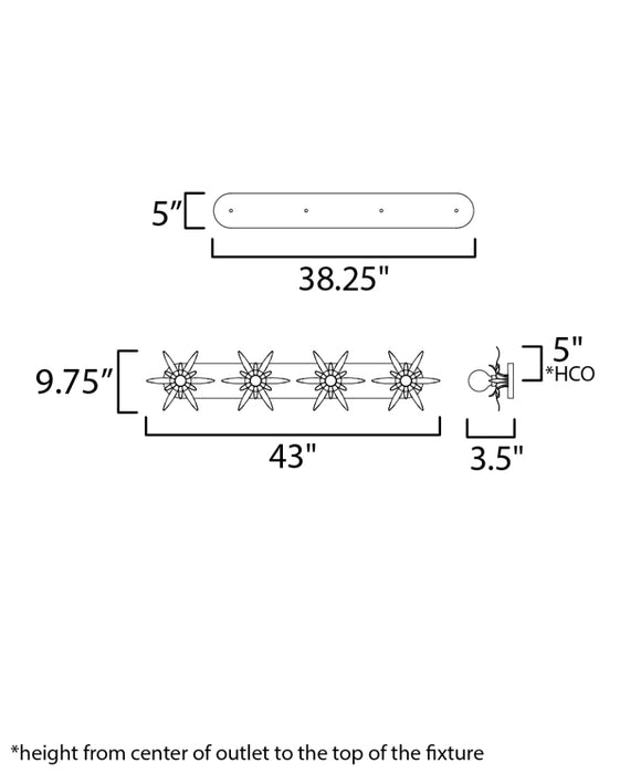 Maxim 2887 Paloma 4-lt 43" Wall Sconce
