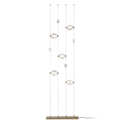Hubbardton Forge 289470 Gatsby 5-lt 28" LED Floor to Ceiling Plug-In Lamp - Modern Brass
