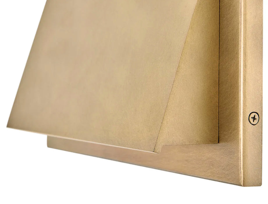 Hinkley 28996 Fold 1-lt 12" LED Outdoor Wall Mount Lantern -Heritage Brass
