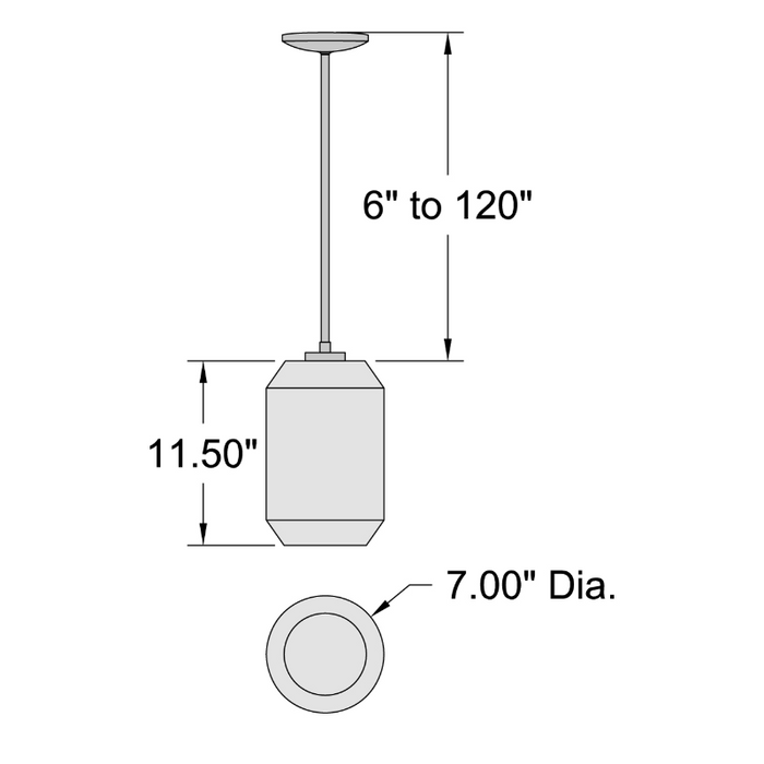 Access 29010 Clarity 1-lt 7" LED Pendant